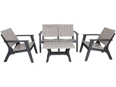 DUKAP ENZO 4-Piece Sofa Seating Set without Cushions, Gray/Black (O-DK-018-BBG)