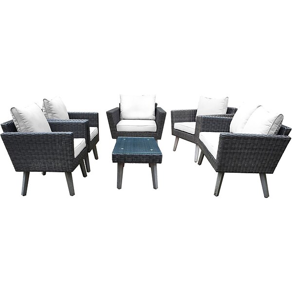 DUKAP KOTKA 6-Piece Sofa Seating Set with Cushions, Dark Gray/Light Gray (O-DK-P01-AAB)