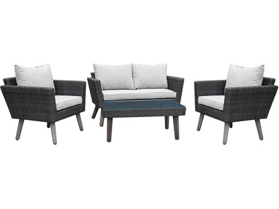 DUKAP KOTKA 4-Piece Sofa Seating Set with Cushions, Dark Gray/Light Gray (O-DK-P01-AB)