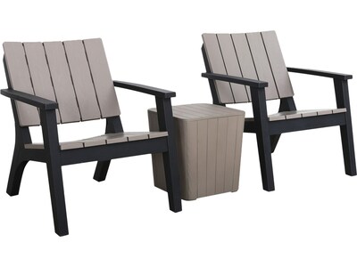 DUKAP ENZO 3-Piece Seating Set without Cushions, Gray/Black (O-DK-019-BBG)