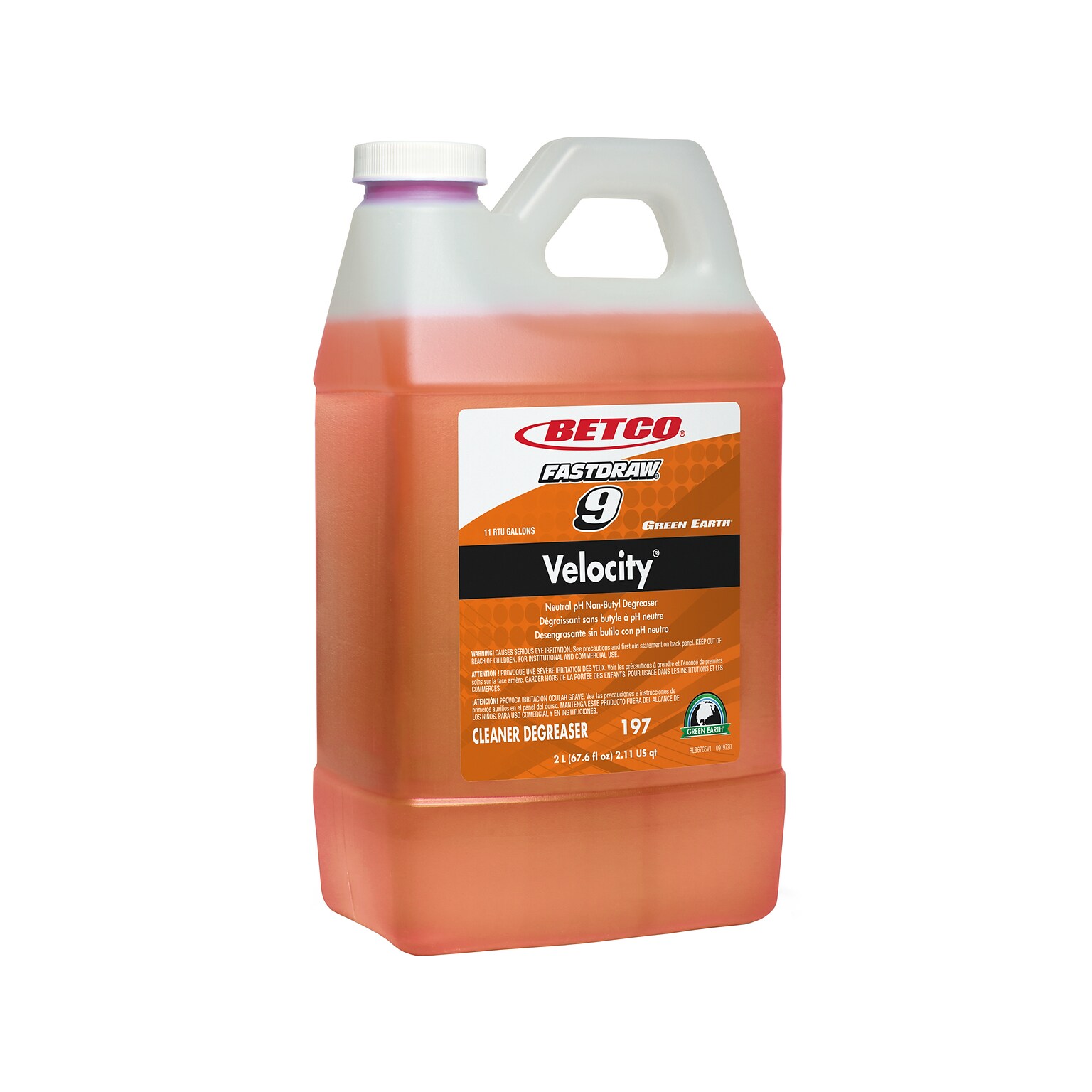 Betco Green Earth Velocity Degreaser, Fresh Scent, 67.6 Oz., 4/Carton (19747-00)