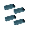 Poppin 1-Shelf Plastic Mounted, 12.5, Slate Blue, 4/Pack (108516)