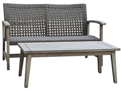 DUKAP Monterosso Sofa and Table Seating Set, 2-Piece, Gray (O-DK-P013-B)