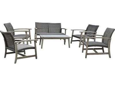 DUKAP Monterosso Sofa, Chairs and Table Seating Set, 6-Piece, Gray (O-DK-P013-AAB)