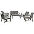 DUKAP Monterosso Sofa, Chairs and Table Seating Set, 6-Piece, Gray (O-DK-P013-AAB)