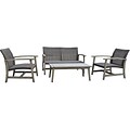 DUKAP Monterosso Sofa, Chairs and Table Seating Set, 4-Piece, Gray (O-DK-P013-AB)