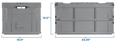 Mount-It! Folding Plastic Storage Crate, 65L Liter Capacity