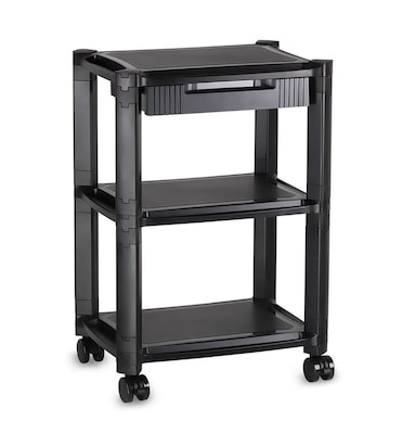 Mount-It! Three Tier Printer Stand with Wheels, Black (MI-7855)