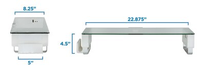 Mount-It! Tempered Glass Height Adjustable Monitor Riser With 3 USB Ports, Up to 32",  (MI-7265)