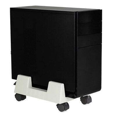 Mount-It! Adjustable CPU Holder Cart with Four Wheels, White (MI-7151)