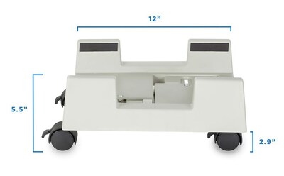 Mount-It! Adjustable CPU Holder Cart with Four Wheels, White (MI-7151)