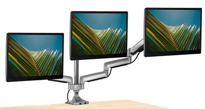 Mount-It! Height Adjustable Triple Monitor Mount Arms with USB Port for 24 to 32 Displays (MI-2753