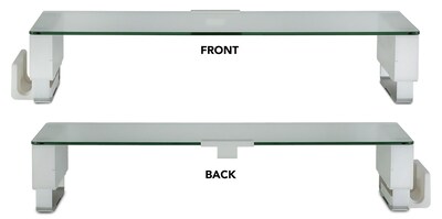 Mount-It! Glass Computer Monitor Stand with Brushed Aluminum Legs, 66 lbs. Capacity (MI-7264)