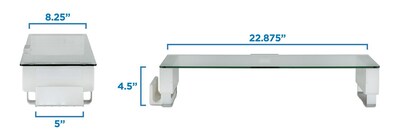 Mount-It! Glass Computer Monitor Stand with Brushed Aluminum Legs, 66 lbs. Capacity (MI-7264)