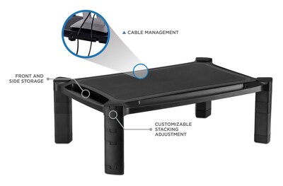 Mount-It! Printer and Monitor Stand Height Adjustable, Holds Up to 22 lbs., Black (MI-7851)