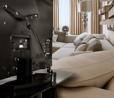 Mount-It! TV Safety Straps with Anti-Tip Protection Secures to TV Stand and Walls (MI-350)