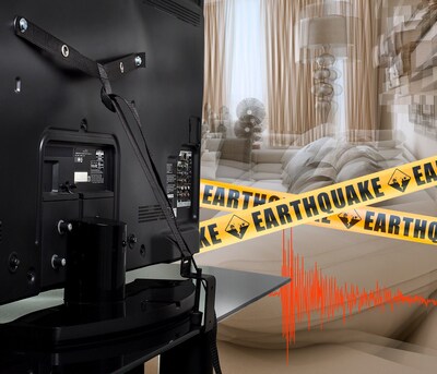 Mount-It! TV Safety Straps with Anti-Tip Protection Secures to TV Stand and Walls (MI-350)