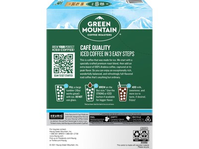 Green Mountain Brew-Over-Ice Vanilla Caramel Iced Coffee, 0.4 oz. Keurig® K-Cup® Pods, 96/Box (390283CT)