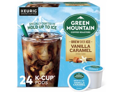 Green Mountain Brew-Over-Ice Vanilla Caramel Iced Coffee, 0.4 oz. Keurig® K-Cup® Pods, 24/Box (390283)