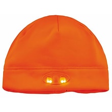 Ergodyne N-Ferno One Size Fits All Skull Cap Beanie Hat with LED Lights, Orange (16804)