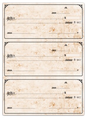 Custom Secretary Deskbook, 3-On-A-Page Compact Size Checks, 1 Ply, Premium Color, 1 Color Printing, 6" x 2.75", 250/Pk
