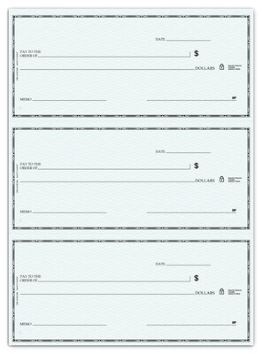 Custom Secretary Deskbook, 3-On-A-Page Compact Size Checks, 1 Ply, Standard Color, 1 Color Printing, 6" x 2.75", 250/Pk