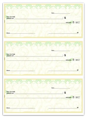 Custom Secretary Deskbook, 3-On-A-Page Compact Size Checks, 1 Ply, Premium Color, 1 Color Printing, 6" x 2.75", 250/Pk