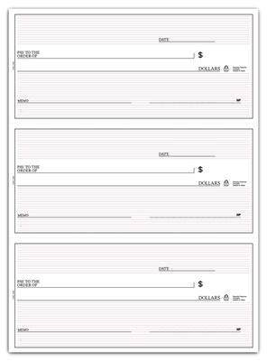 Custom Secretary Deskbook, 3-On-A-Page Compact Size Checks, 1 Ply, Premium Color, 1 Color Printing, 6" x 2.75", 250/Pk
