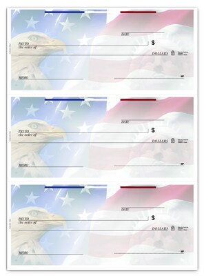 Custom Secretary Deskbook, 3-On-A-Page Compact Size Checks, 1 Ply, Premium Color, 1 Color Printing, 6" x 2.75", 250/Pk