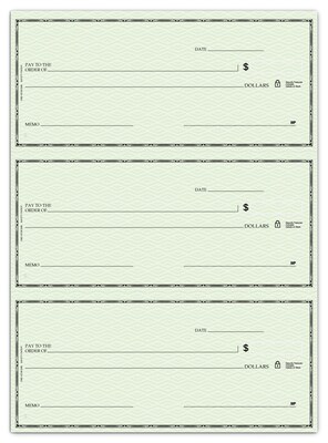 Custom Secretary Deskbook, 3-On-A-Page Compact Size Checks, 1 Ply, Standard Color, 1 Color Printing, 6" x 2.75", 250/Pk