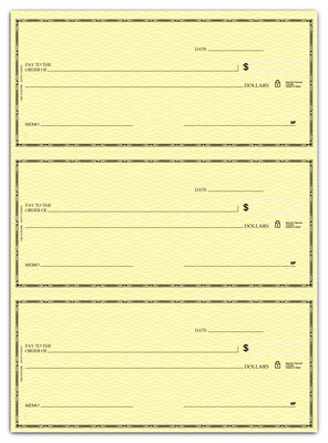 Custom Secretary Deskbook, 3-On-A-Page Compact Size Checks, 1 Ply, Standard Color, 1 Color Printing, 6" x 2.75", 250/Pk
