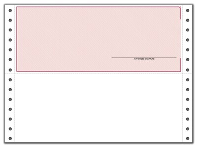 Custom Continuous Top Check, Compatible with MYOB, 3 Ply/Triplicate, 1 Color Printing, Standard Check Color, 9-1/2" x 7", 500/Pk