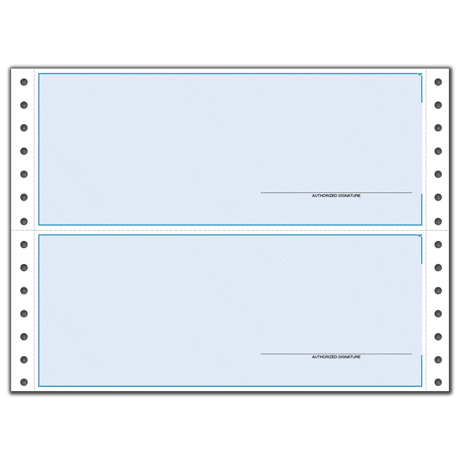Custom Continuous 3-1/2 Multi-Purpose Check, Lined, 2 Ply/Duplicate, 1 Clr Printing, Standard Check Clr, 9-1/2x3-1/2, 500/Pk