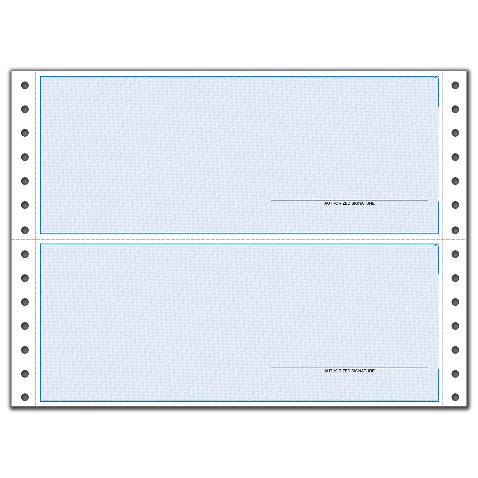 Custom Continuous 3-1/2 Multi-Purpose Check, Lined, 2 Ply/Duplicate, 1 Clr Printing, Standard Check Clr, 9-1/2x3-1/2, 500/Pk