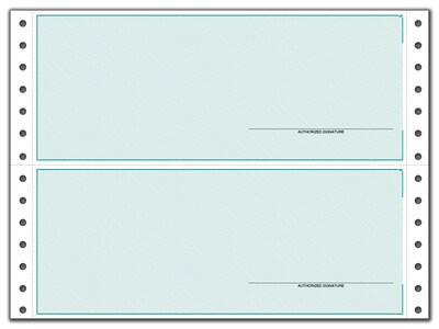 Custom Continuous 3-1/2 Multi-Purpose Check, Lined, 2 Ply/Duplicate, 1 Clr Printing, Standard Check