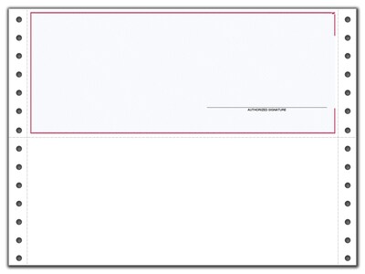 Custom Continuous Top Check, Compatible with MYOB, 3 Ply/Triplicate, 1 Color Printing, Standard Check Color, 9-1/2" x 7", 500/Pk