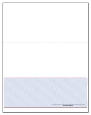 Custom Laser Check, Compatible with Design Manager, 1 Ply, 2 Color Printing, Standard Check Color, 8-1/2" x 11", 500/Pk