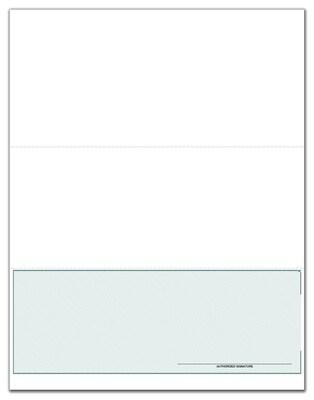 Custom Laser Check, Compatible with Design Manager, 1 Ply, 2 Color Printing, Standard Check Color, 8-1/2" x 11", 500/Pk