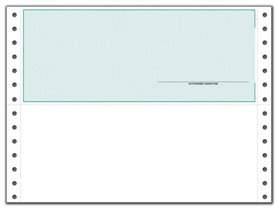 Custom Continuous Top Check, QuickBooks Compatible, Lined, 1 Ply, 1 Color Printing, Standard Check Color, 9-1/2" x 7", 500/Pk