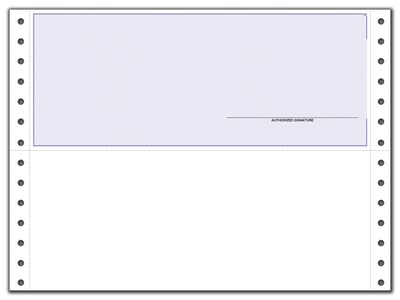 Custom Continuous Top Check, QuickBooks Compatible, Lined, 1 Ply, 1 Color Printing, Standard Check Color, 9-1/2" x 7", 500/Pk