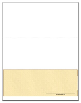 Custom Laser Check, Compatible with Design Manager, 1 Ply, 2 Color Printing, Standard Check Color, 8-1/2" x 11", 500/Pk