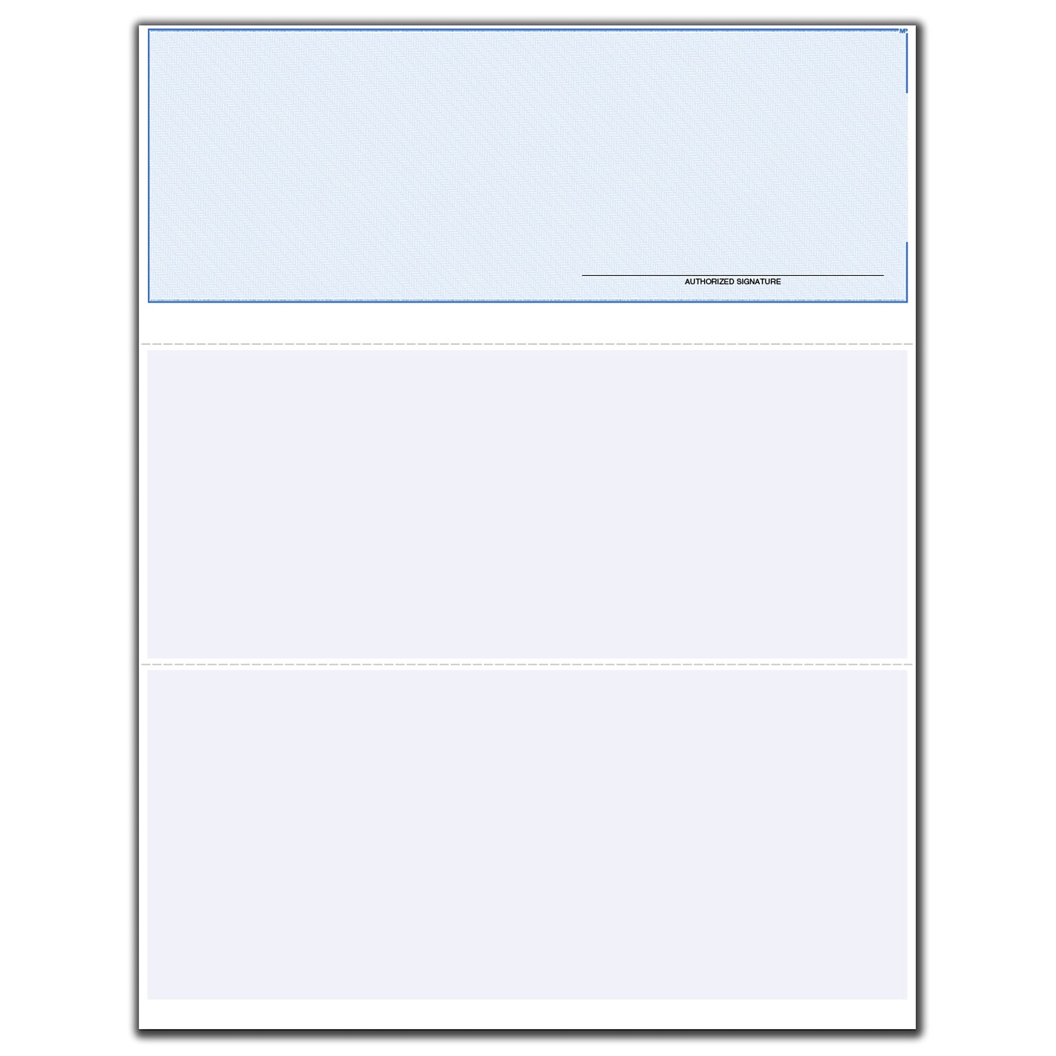 Custom Laser Top Checks, Multi-Purpose, 1 Ply, 1 Color Printing, Standard Check Color, 8-1/2 x 11, 500/Pk