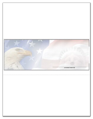 Custom Laser Middle Multi-Purpose Check, 3 Ply/Triplicate, 2 Color Printing, Prem Check Designs, 8-1/2" x 11", 500/Pk