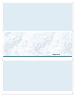 Custom Laser Middle Check, Accounts Payable,3 Part, 1 Color Printing, Standard Check Color, 8-1/2" x 11", 500/Pk