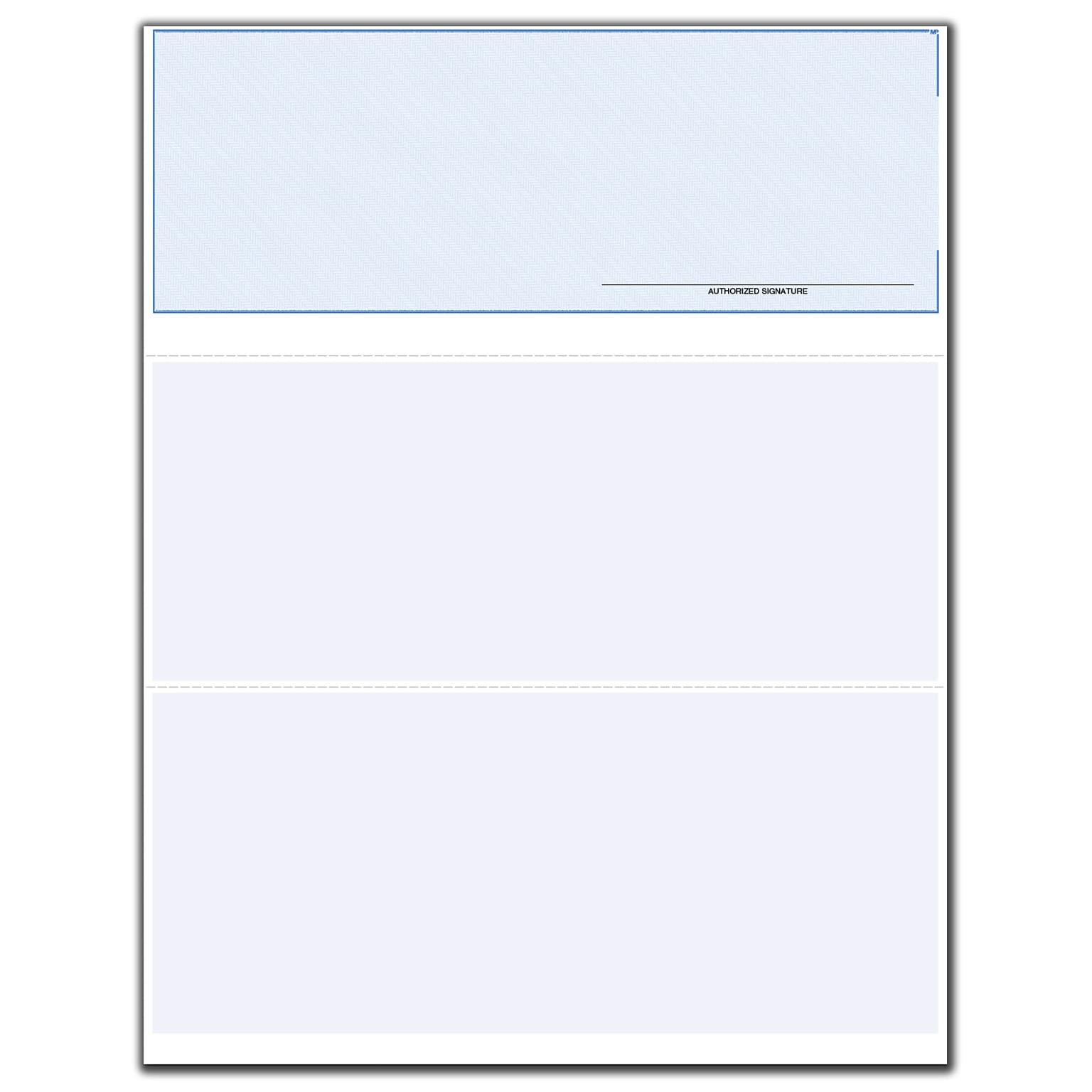 Custom Laser Top Checks, Lined, 2 Ply/Duplicate, 2 Color Printing, Standard Check Color, 8-1/2 x 11, 500/Pk