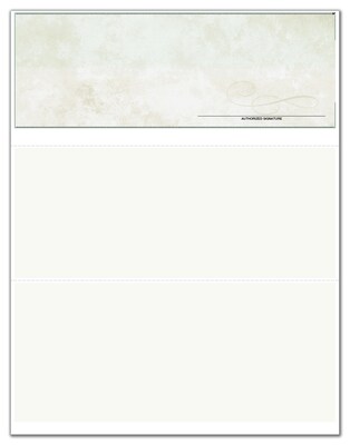 Custom Laser Top Multi-Purpose Checks, 1 Ply, 1 Color Printing, Prem Check Designs, 8-1/2" x 11", 500/Pk