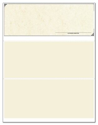 Custom Laser Top Checks, Compatible with MYOB and More, 1 Ply, 1 Color Printing, Prem Check Designs, 8-1/2" x 11", 500/Pk