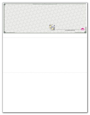 Custom High Security Laser Top Check, 1 Ply, 2 Color Printing, 8-1/2" x 11", 500/Pk