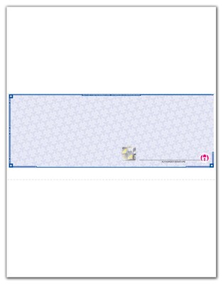 Custom High Security Laser Middle Check, 1 Ply, 2 Color Printing, 8-1/2" x 11", 500/Pk