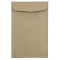 JAM Paper 6 x 9 Open End Catalog Envelopes, Brown Kraft Paper Bag, 10/Pack (51286524B)